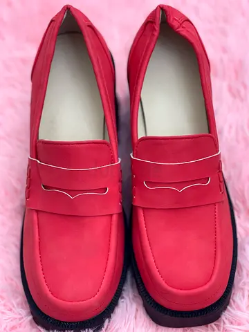 Red womens loafers - gently used, size 39