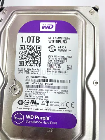 WD Purple 1TB Surveillance SATA HDD - Good Working Condition