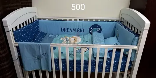 White Wooden Baby Crib with the mattress - Good Condition