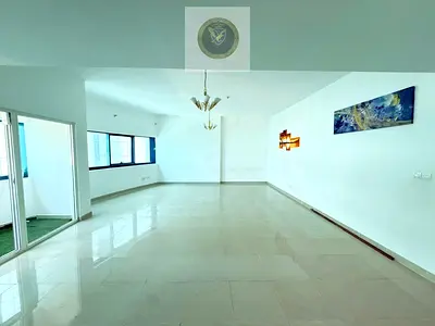 Two bedroom and hall for annual rent in Al Mamzar Sharjah free gym swimming pool and parking spacious layout modern finishing sea view prime location