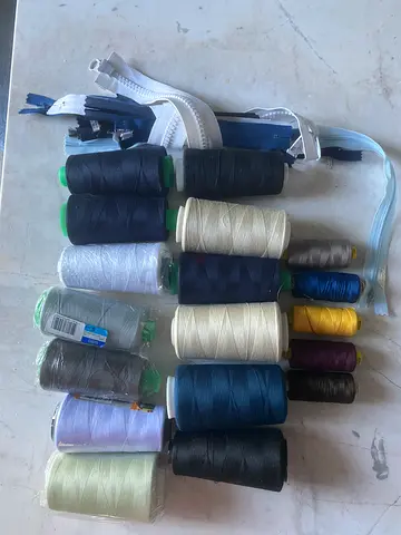 Assorted Sewing Overlo Threads and Zippers - Lot for Repairs  Crafts