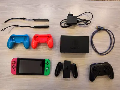 Nintendo Switch with Pro Controller,  2 Games, Carrying Case, original charger and accessories