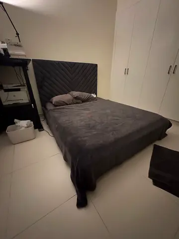 THE ONE GREY QUEEN BED WITH IKEA MATTRESS DELUXE