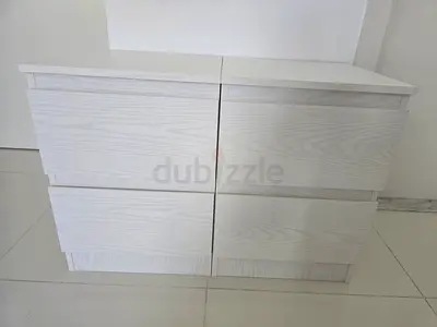 2 56cm×40cmx40cm white wooden drawers