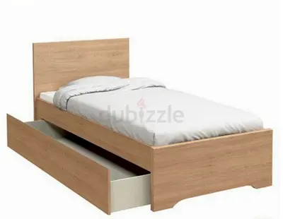 Single Wooden Bed with Underbed Storage Drawer