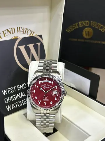 West End Watch Co. Sovereign Automatic Stainless Steel Mens Watch - Red Dial