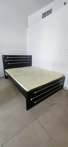 URGENT FOR SALE⚠️Double Bed Frame with Mattress - Dark Wood, Good Condition