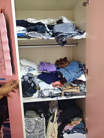 Two-door wardrobe with drawers – white  grey,