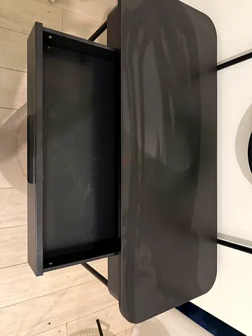 Compact Black Console Table with Drawer