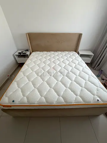 King size bed frame with mattress - good condition