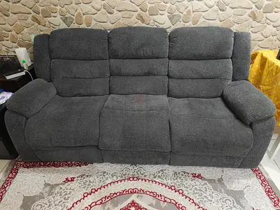 Comfortable 3 Seater Grey Fabric Sofa