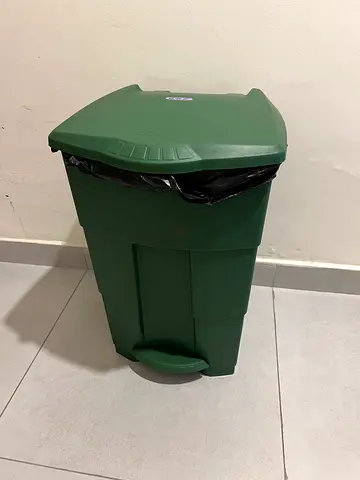 Green Pedal Bin / Trash Can - Used, Good Condition