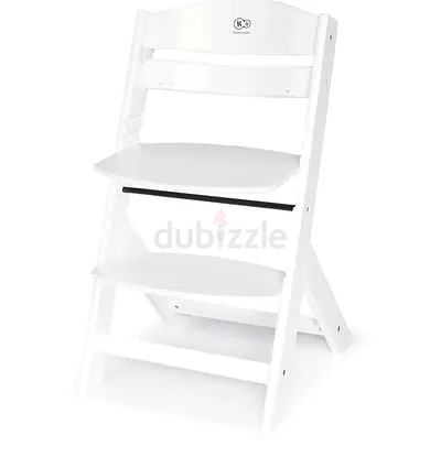 Kinderkraft Adjustable Wooden Baby High Chair with Tray and Safety Harness