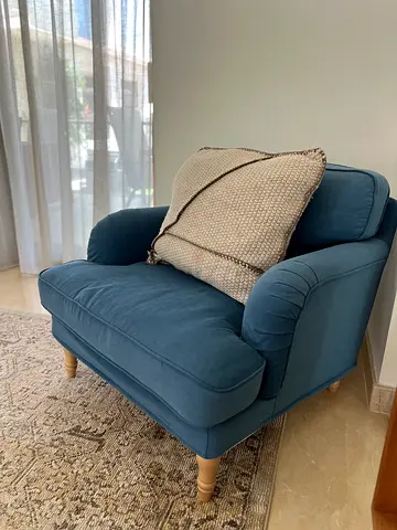 Blue Accent Chair - Spacious Single Seater Armchair - ikea