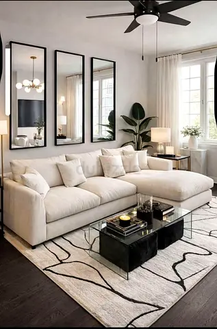 Modern Cream L-Shaped Sectional Sofa