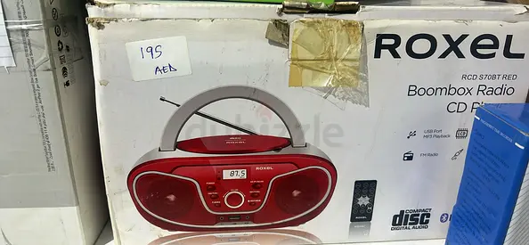 Roxel RCD 570BT Red Boombox Radio CD Player - used