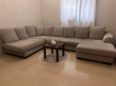 Grey U-Shaped Sectional Sofa with Double Chaise- Moving out