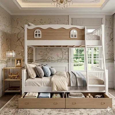 Brand New Wooden kids bunk bed with Storage Drawer For Sale