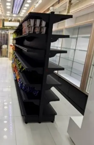 Double-sided Gondola Store Shelving Rack — Commercial Retail Display