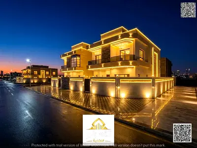 Luxury villa next to a stone mosque with distinctive finishes. Own a ground floor, first floor, and