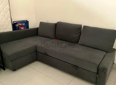 Grey L-shaped 3-seater Sofa with Chaise - Good Condition