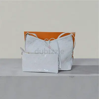 Louis Vuitton White Monogram Empreinte Handbag with Pouch