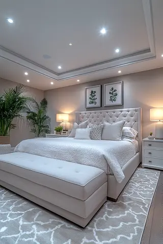 Modern Tufted King Size Bed Set