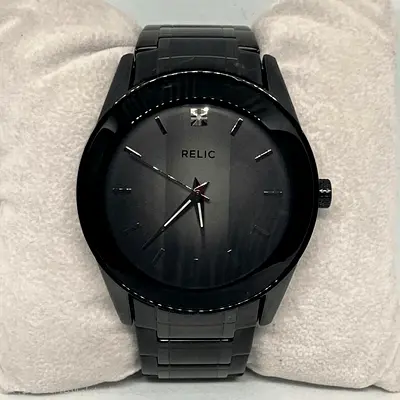 Relic mens black stainless steel wristwatch - Brand new