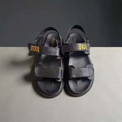 Christian Dior Dioract Black Leather Sandals
