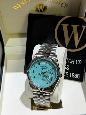 West End Watch Co. Automatic Mens Watch with Turquoise Dial - Stainless Steel