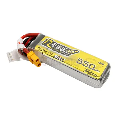 Tattu R-Line 550mAh 2S 7.4V 95C Lipo Battery with XT30