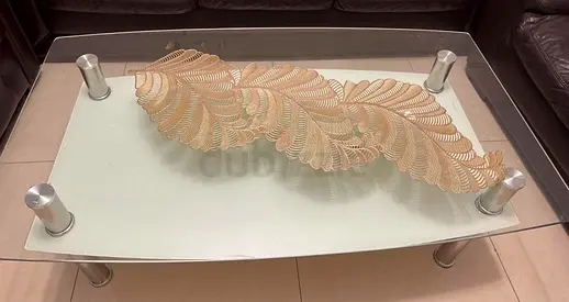 Modern Glass Coffee Table with Metallic Legs