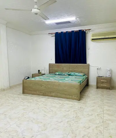 King Size Wooden Bed with Two Nightstands - Good Condition