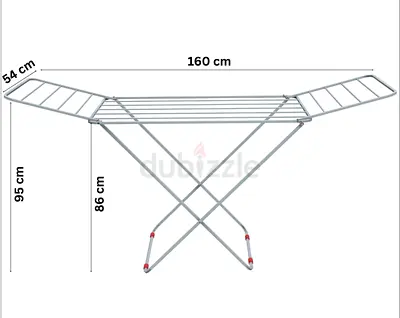 Foldable Metal Clothes Drying Rack — 160cm Winged Design