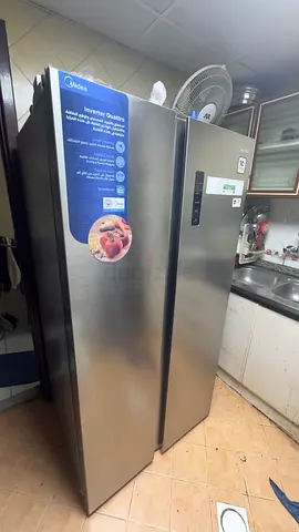 Midea Side-by-Side Stainless Steel Refrigerator - Good Working Condition