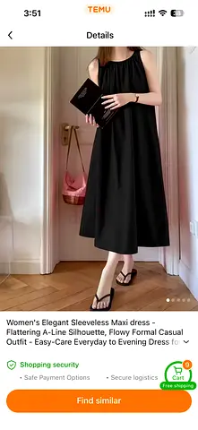 New Unused Black Sleeveless Maxi Dress - Simple Elegant This Flowy