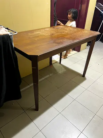 Solid Wood Dining Table / Work Table - Used, Good Sturdy Condition