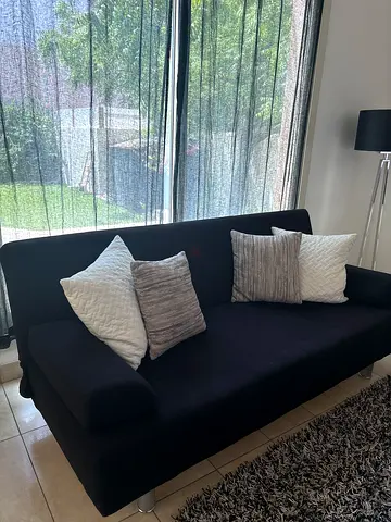 IKEA Modern foldable sofa black velvet / sofa bed in excellent condition