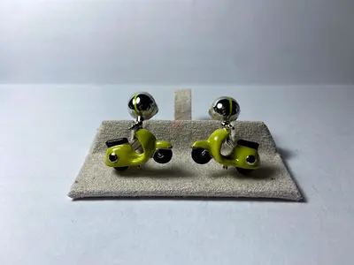 Vintage-style Yellow Scooter Cufflinks (Pair)