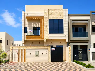 Villa for sale in Ajman, Al Zahia. 5 master bedrooms, majlis, living room, and maid's room. Freehol