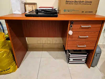 Used wooden study desk with drawers - good condition