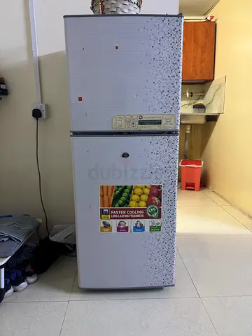 Silver Double-Door Refrigerator - Good Working Condition