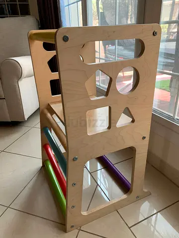 Wooden Montessori Climber / Activity Tower with Shape Sorter