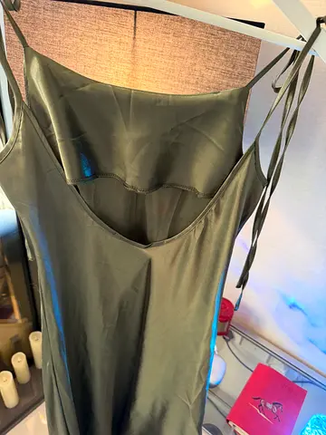 Black satin slip dress, size small Zara