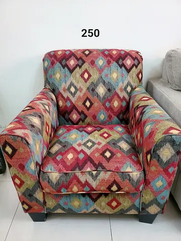 Multicolour Patterned Accent Armchair - Good Condition