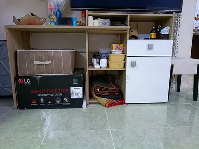 Ikea  TV Entertainment Unit with Drawer and Open Shelves