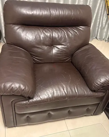 Comfortable Brown Leather Armchair