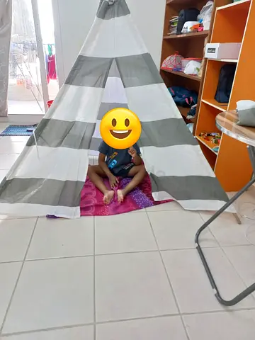 Kids Play Teepee Tent - Striped Indoor Playhouse