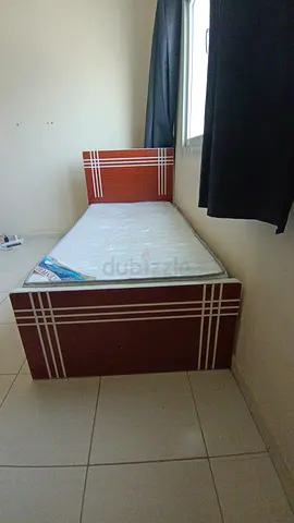 Single wooden bed frame with mattress - good condition