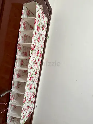 Floral Fabric Hanging Closet Organizer